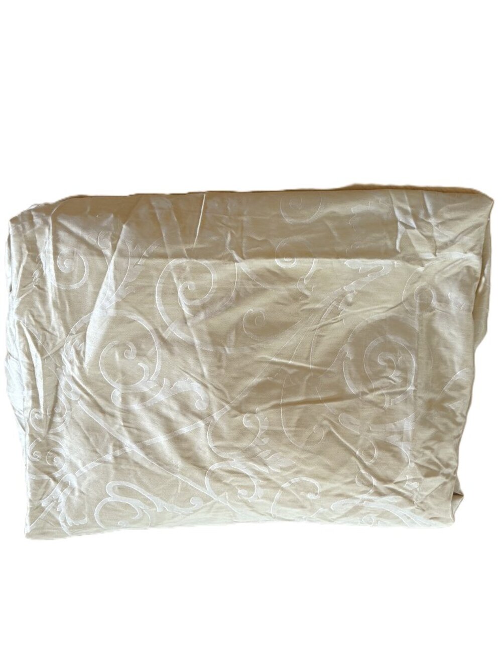 Yves Delorme King Fitted Bottom Sheet 100% Cotton France Cosimo Gris Tan White